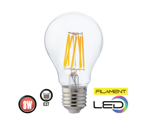 Светодиодная лампа Filament светодиод. нить 8W Е27 4200К 500Lm 220-240V Светодиодная лампа Filament светодиод. нить 8W Е27 4200К 500Lm 220-240V