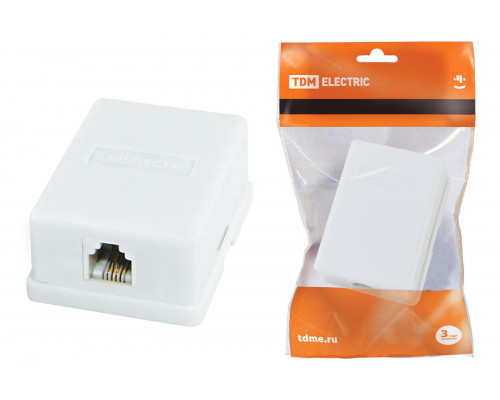 Телефонная розетка 1x6Р-4С (уп.25шт) - ТМ TDM Телефонная розетка 1x6Р-4С (уп.25шт) - ТМ TDM