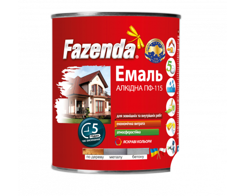 Белая эмаль ПФ-115, Fazenda, 2,8кг, 6 шт Белая эмаль ПФ-115, Fazenda, 2,8кг, 6 шт