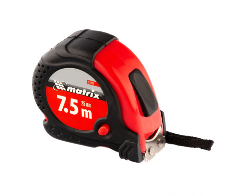 Рулетка 7,5м х 25мм Status Magnet, обрезиненный корпус, зацеп магнит (уп.6шт) - TM MTX