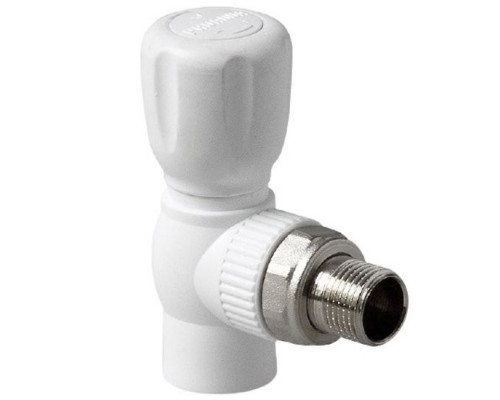 Кран PP для радиатора угловой 25 х 3/4 (Ст. Арт.10589) ТМ "РТП"