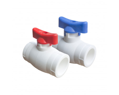 Кран шаровой МИНИ полнопроходной D25 синий TM Kalde