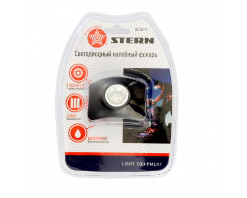 Фонарь налобный, 1 super LED, 3хААА - ТМ Stern Фонарь налобный, 1 super LED, 3хААА - ТМ Stern