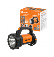 Фонарь светодиод. "Прожектор 6", 5 Вт LED+10 SMD+9 SMD, 400 лм, 3,7 В 2x18650 2,4 А*ч, USB - TM TDM