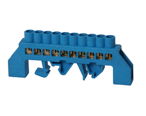 Шина нулевая 009/7 отверстий изолированная с DIN-изолятором