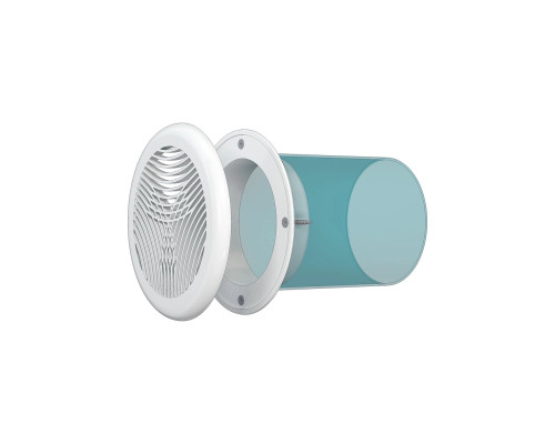 Решетка вентиляционная Круглая разъемная D164мм приточно-вытяжная пластик с фланцем D120мм - TM VE