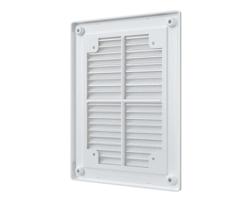 Решетка вентиляционная разъемная вытяжная с сеткой АБС 150мм х 200мм, бел. - ТМ VE
