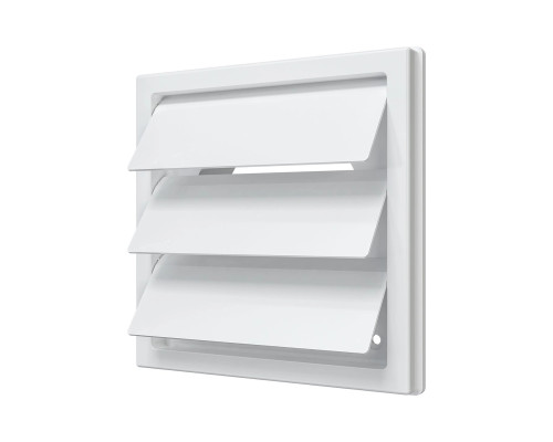 Решетка приточно-вытяжная с гравитационными жалюзи  ASA 150х150 с фланцем D100, бел. - ТМ VE