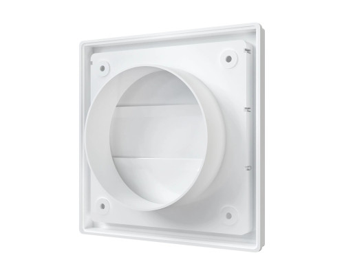 Решетка приточно-вытяжная с гравитационными жалюзи  ASA 150х150 с фланцем D100, бел. - ТМ VE