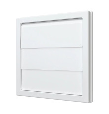 Решетка приточно-вытяжная с гравитационными жалюзи  ASA 150х150 с фланцем D100, бел. - ТМ VE