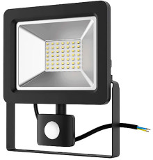 Прожектор светодиодный 50W 6000K IP65 220/240V, (с датчиком) черный - TM TIR