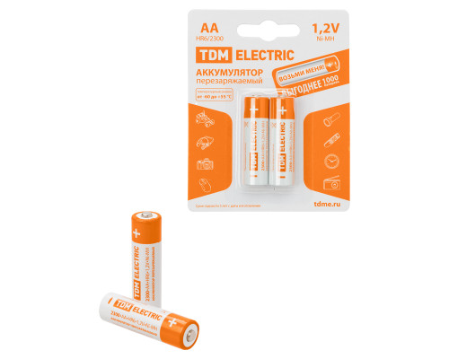 Аккумулятор AA-2300mAh Ni-MH BP-2 (уп.2шт) - TDM