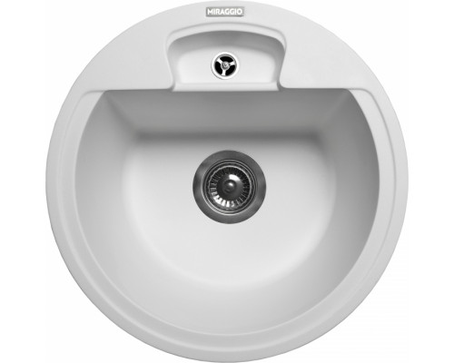 Мойка мраморная Valencia 450*450*180 мм белая (в комплекте с сифоном)