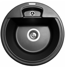 Мойка мраморная Valencia 450*450*180 мм черная (в комплекте с сифоном)