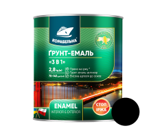 Грунт-эмаль на ржавчину 3в1 ТМ Корабельная черная матовая 2,8 Грунт-эмаль на ржавчину 3в1 ТМ Корабельная черная матовая 2,8