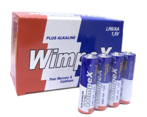 Элементы питания LR6 AA Alkaline 1,5V BP-4 (уп.40шт) - TM Wimpex