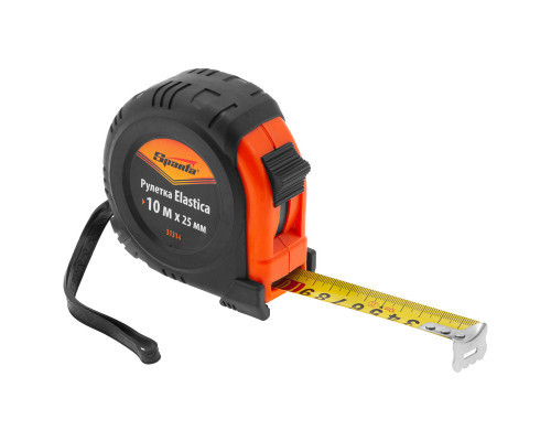 Рулетка 10м х 25мм Elastica, обрезиненный корпус (уп.6шт) - TM Sparta