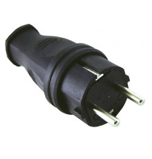 Вилка прямая каучук 2Р+РЕ 16А 250В IP44 - TM TIR
