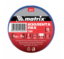 Изолента ПВХ 15мм х 10м, синяя, 150 мкм - ТМ MTX