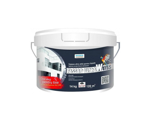 Краска Modem Fassad Ultra Weiss 1,5 кг латексная для нар. работ