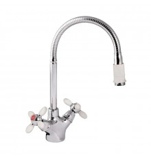 Смеситель  ZERIX Z5860-7 кухня, гибкий  излив,  двухвентельный ТМ ZERIX