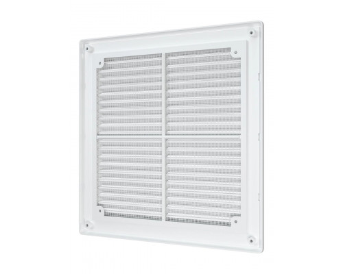 Решетка вентиляционная разъемная вытяжная с сеткой АБС 249мм х 249мм, бел. - ТМ Эра
