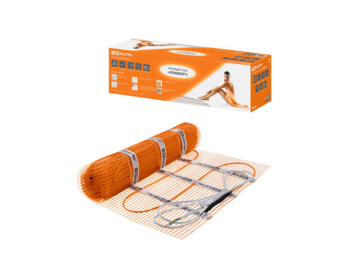 Мат нагревательный "Комфорт" МН двухжильный, 1,5 кв. м, 225 Вт - TM TDM