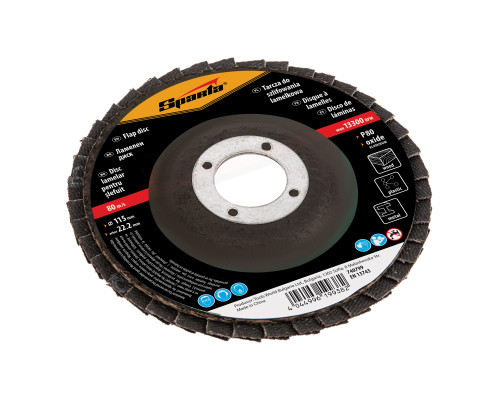 Диск шлиф. лепестк. конический 115 х 22,2 мм P80 (уп.10шт) - ТМ Sparta