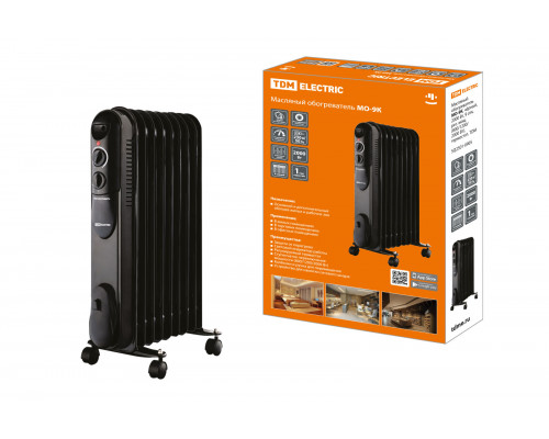 Масляный обогреватель МО-9К, чёр, 2000 Вт, 9 сек, рег. (800/1200/2000 Вт), термостат - TM TDM Масляный обогреватель МО-9К, чёр, 2000 Вт, 9 сек, рег. (800/1200/2000 Вт), термостат - TM TDM