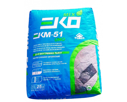Шпаклевка первичная EKO MIX EKM-51 UNO/Euro гипс 25 кг (45) Шпаклевка первичная EKO MIX EKM-51 UNO/Euro гипс 25 кг (45)