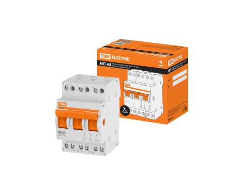 Модульный переключатель трехпозиционный МП-63 3P 40А - TM TDM