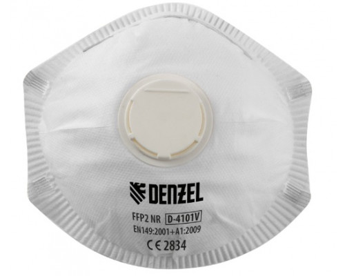 Полумаска фильтр. формованная FFP2 NR, с клапаном выдоха, модель D-4101V - TM Denzel