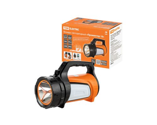 Фонарь светодиод "Прожектор 10" аккум. 10 Вт LED+12 SMD+12 SMD 350 лм 37 В 24 А*ч USB - TM TDM Фонарь светодиод "Прожектор 10" аккум. 10 Вт LED+12 SMD+12 SMD 350 лм 37 В 24 А*ч USB - TM TDM