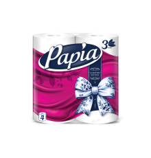 Бумага туалетная 3х слойн. 4 рулона Papia (в уп. 12 шт)