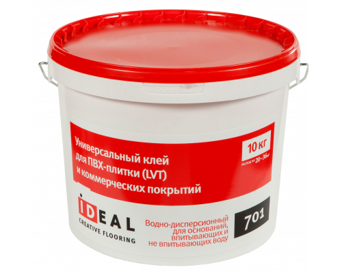 Универсальный клей для ком.линолеума и ПВХ-плитки (LVT) IDEAL 701/ 10 кг. Универсальный клей для ком.линолеума и ПВХ-плитки (LVT) IDEAL 701/ 10 кг.