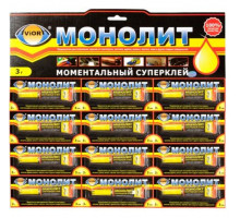 Моментальный клей "AVIORA - МОНОЛИТ" 3 гр. (на ленте 12шт)