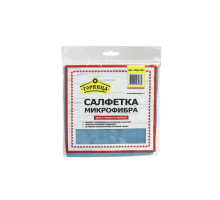 Салфетка микрофибра, для стекол и зеркал, 35 х 35 см, 1 шт. в упаковке, ГОРНИЦА