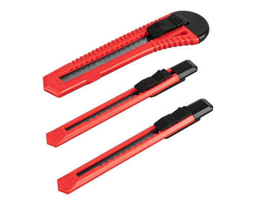 Набор ножей, выдвижные лезвия, 9-9-18 мм, 3шт - TM MTX