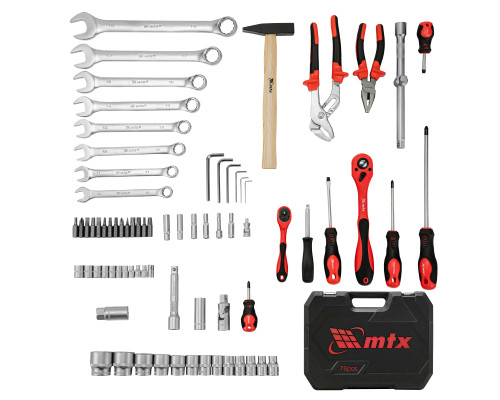 Набор инструментов 76 предметов CrV, 1/2", 1/4" - ТМ MTX