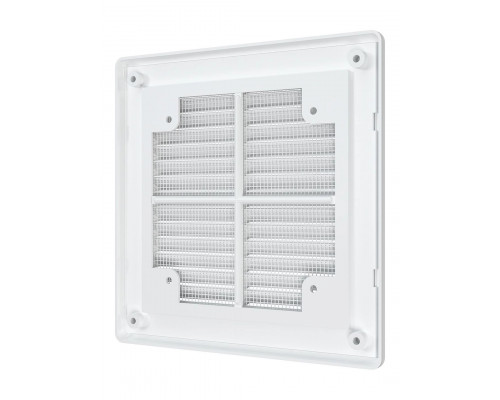 Решетка вентиляционная разъемная вытяжная с сеткой АБС 150мм х 150мм, бел. - ТМ VE