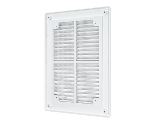 Решетка вентиляционная разъемная вытяжная с сеткой АБС 183мм х 253мм, бел. - ТМ VE