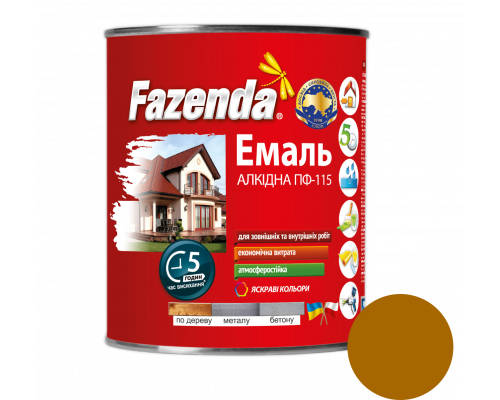 Желто-коричневая эмаль ПФ-115, Fazenda, 0,9кг, 6 шт Желто-коричневая эмаль ПФ-115, Fazenda, 0,9кг, 6 шт