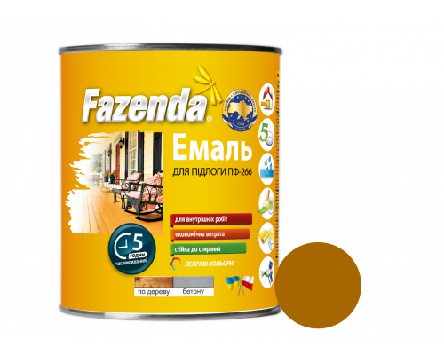 Желто-коричневая эмаль ПФ-266, Fazenda, 2,8кг, 6 шт Желто-коричневая эмаль ПФ-266, Fazenda, 2,8кг, 6 шт