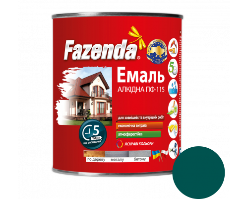 Изумрудная эмаль ПФ-115, Fazenda, 0,9кг, 6 шт Изумрудная эмаль ПФ-115, Fazenda, 0,9кг, 6 шт