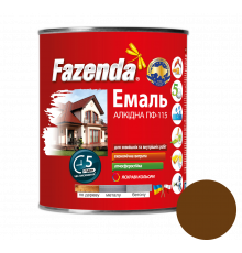 Коричневая эмаль ПФ-115, Fazenda, 2,8кг, 6 шт