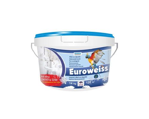 Краска Modem Euroweiss 14 кг дисперсионная супер белая для вн. работ Краска Modem Euroweiss 14 кг дисперсионная супер белая для вн. работ
