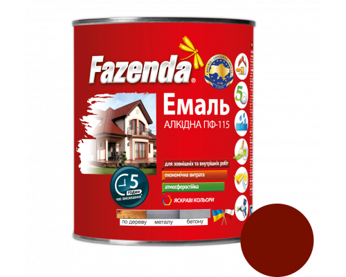 Красно-коричневая эмаль ПФ-115, Fazenda, 0,9кг, 6 шт Красно-коричневая эмаль ПФ-115, Fazenda, 0,9кг, 6 шт
