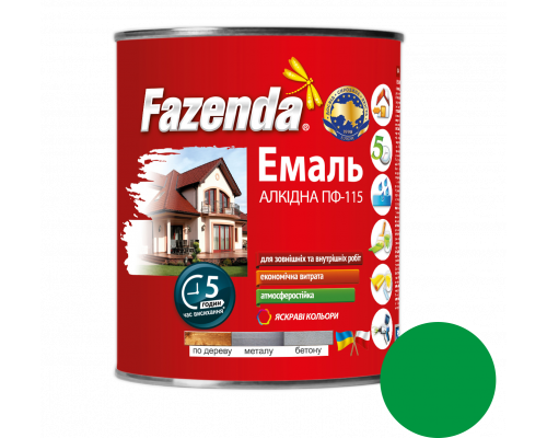 Светло-зеленая эмаль ПФ-115, Fazenda, 0,9кг, 6 шт Светло-зеленая эмаль ПФ-115, Fazenda, 0,9кг, 6 шт