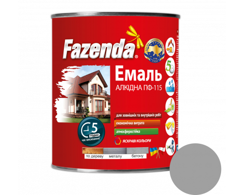 Серая эмаль ПФ-115, Fazenda, 2,8кг, 6 шт Серая эмаль ПФ-115, Fazenda, 2,8кг, 6 шт