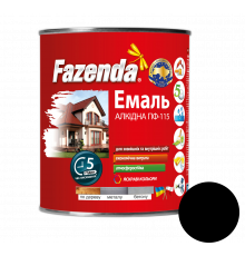 Черная эмаль ПФ-115, Fazenda, 2,8кг, 6 шт